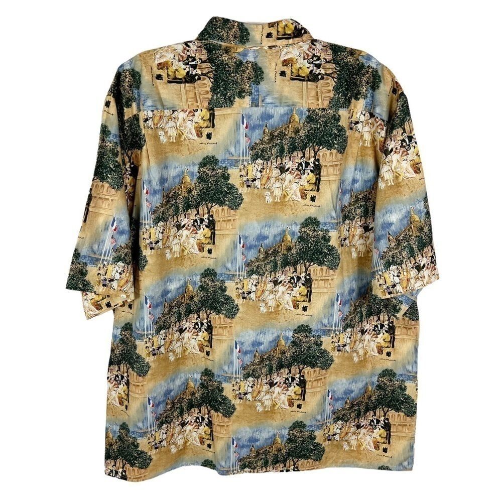 Reyn Spooner Guy Buffet Egyptian Cotton French Riviera Scene Short Sleeve Shirt - Picture 2 of 9